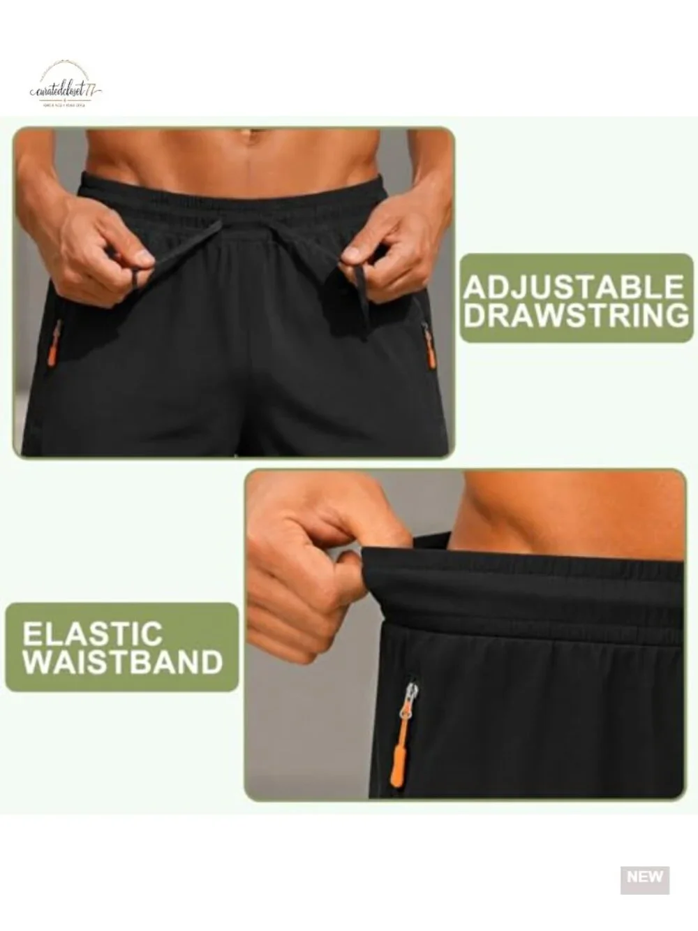 Men's 7 Inch Athletic Gym Shorts Quick Dry with Zipper Pockets Polyester Spandex